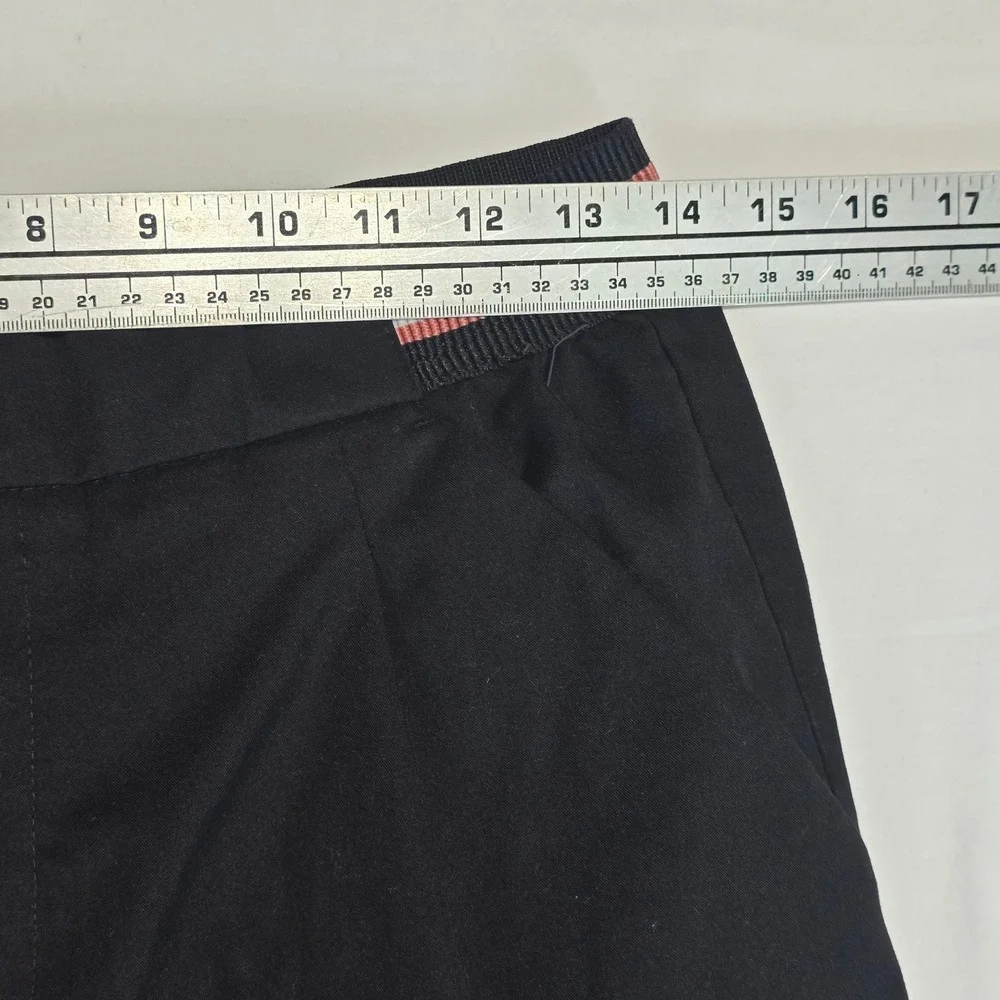 Zara Trafaluc Black Tapered Trousers Striped Elastic Waist Pants Womens Size M